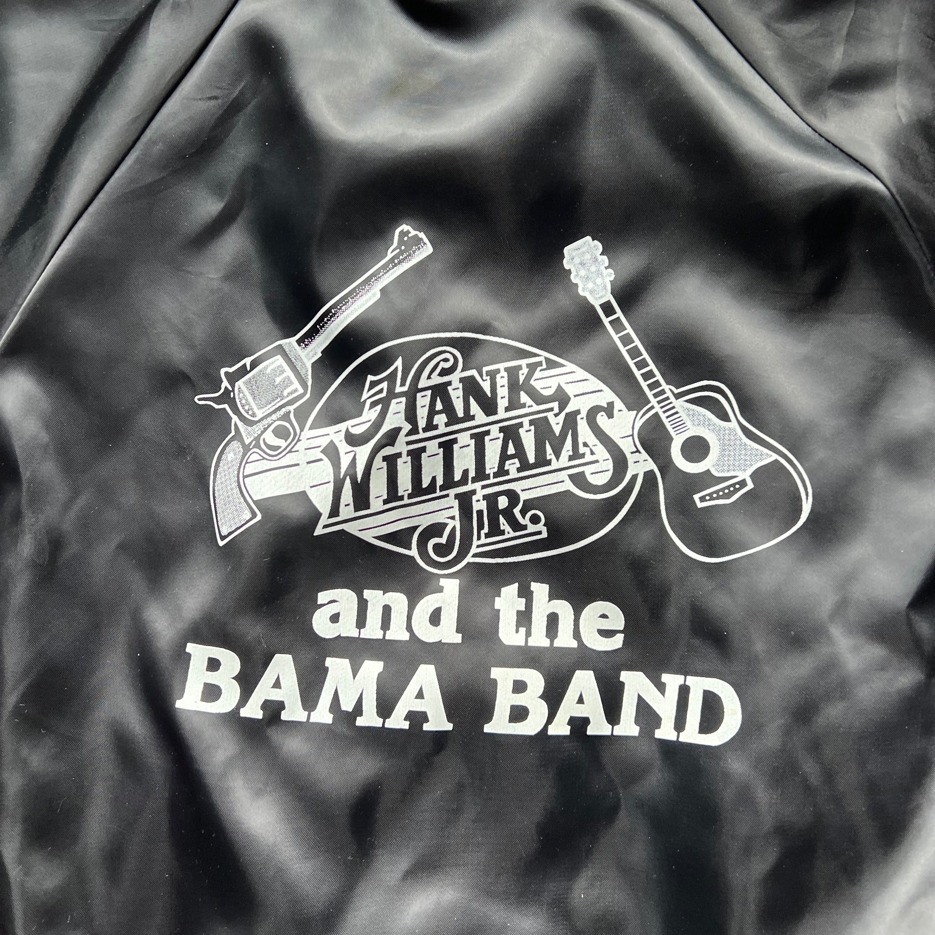 1980's Hank WIlliams Jr and The Bama Band Vintage Country Music Tour  Satin Jacket - Image 4