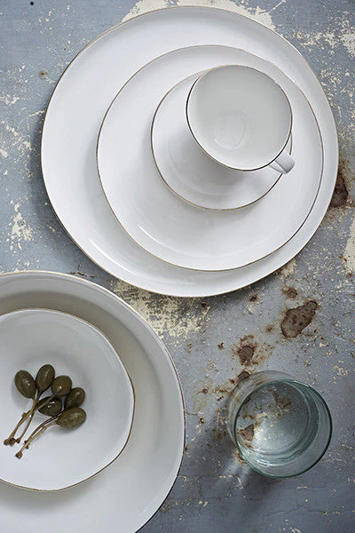 Abbesses Large Bowl Gold Rim - Set of 2 - Image 4