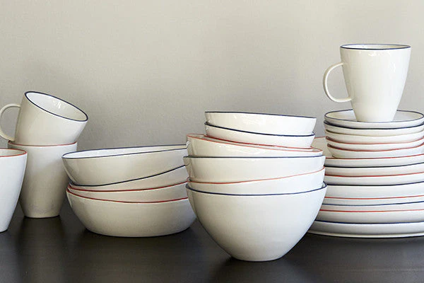 Abbesses Medium Plate Grey Rim - Set of 4 - Image 8