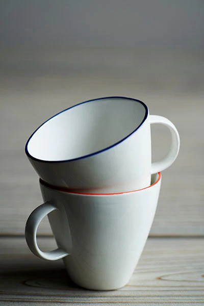 Abbesses Mug Blue Rim - Set of 4 - Image 7