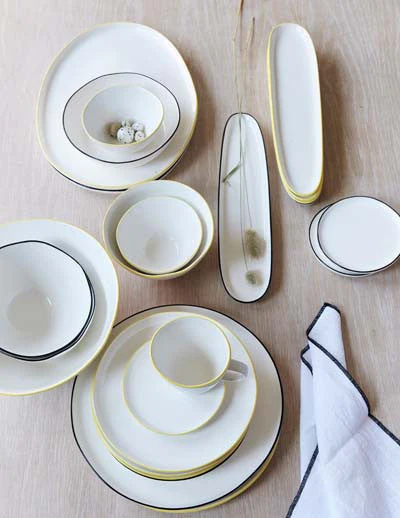 Abbesses Pasta Bowl Black Rim - Set of 4 - Image 7
