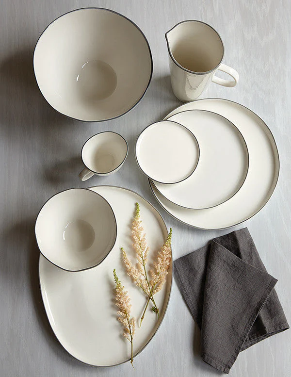 Abbesses Large Plate Grey Rim - Set of 4 - Image 3