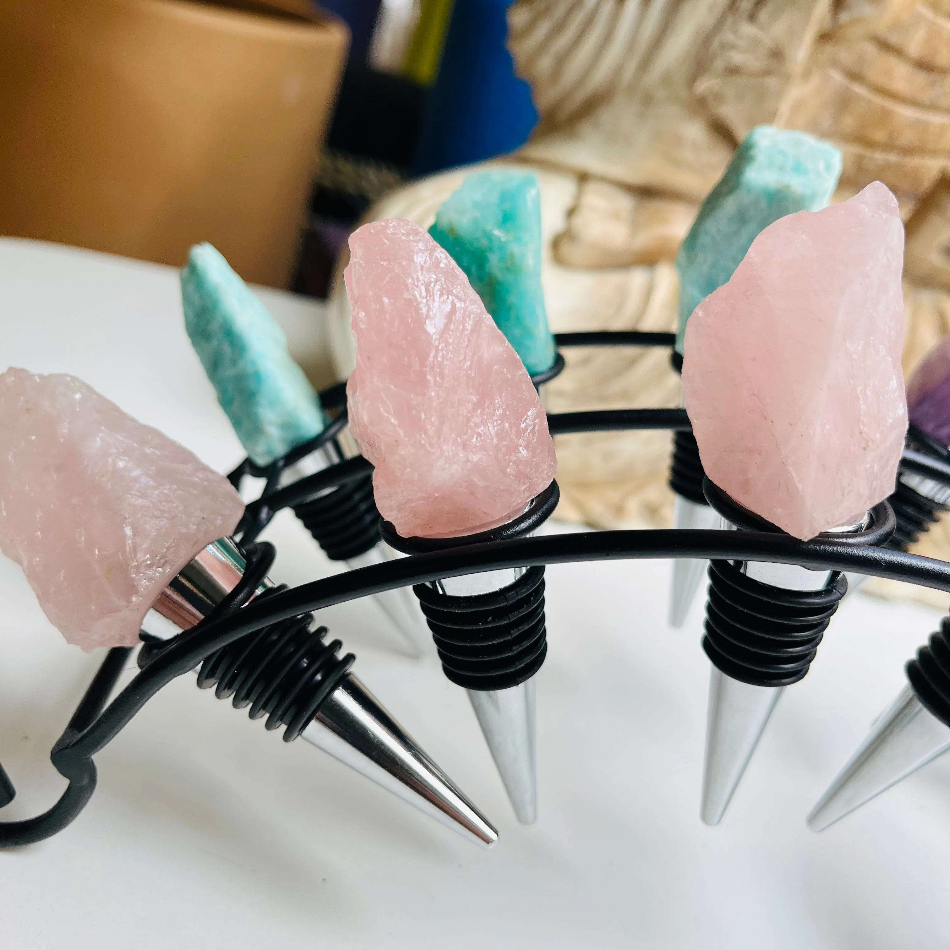 Crystal Wine Bottle Stoppers – Assorted Gemstones - Image 5