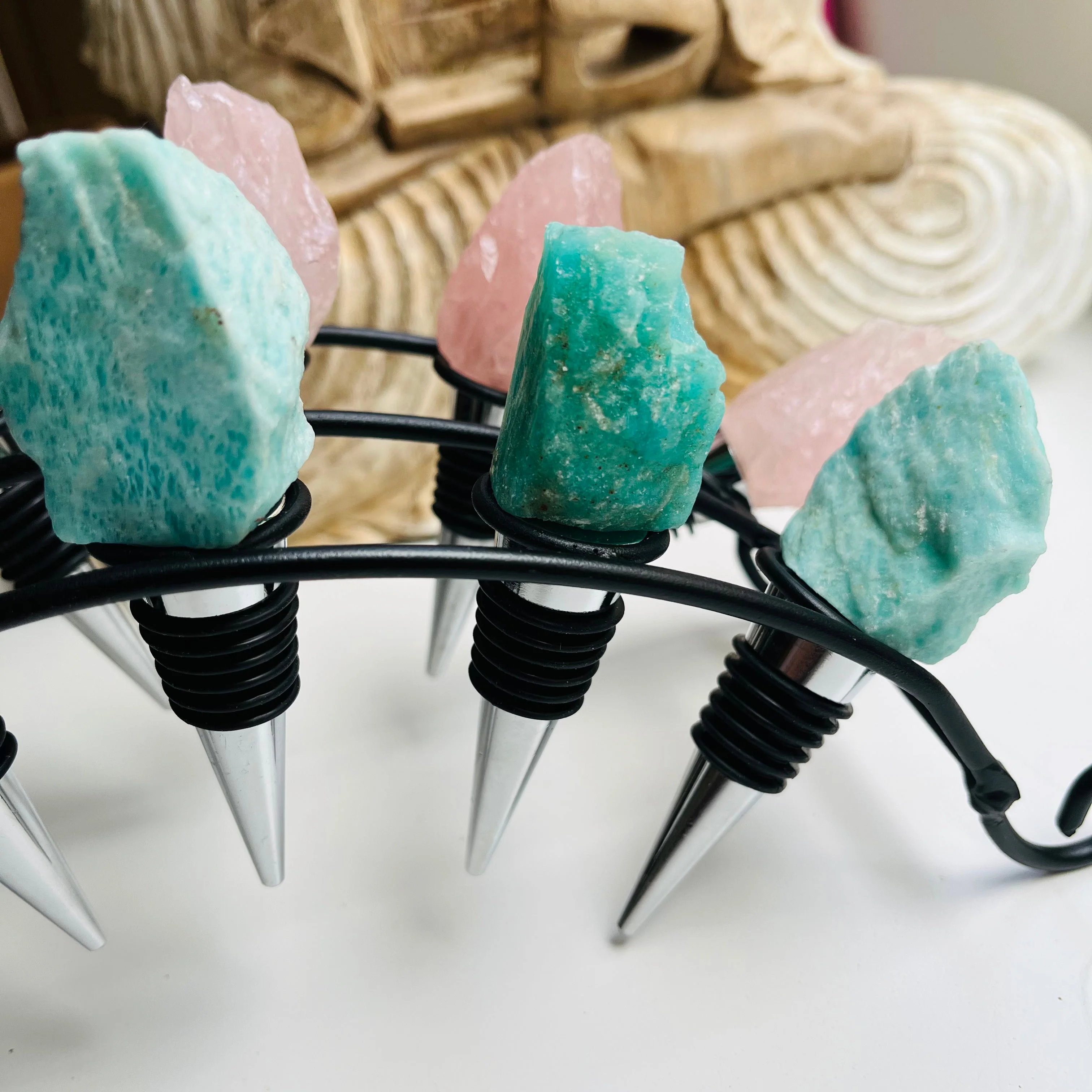 Crystal Wine Bottle Stoppers – Assorted Gemstones - Image 6