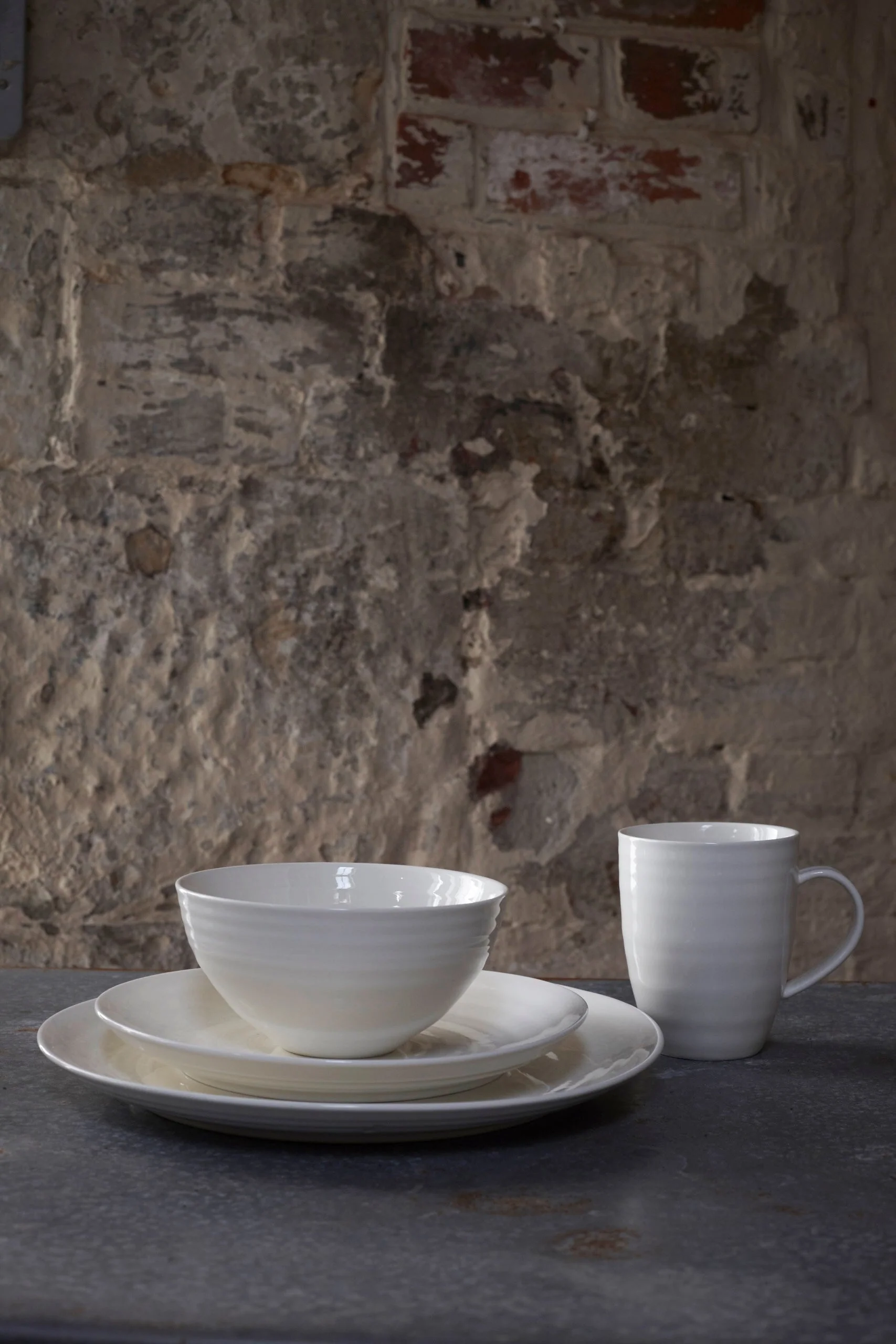 Daniel Smith Ivory Porcelain 4 Piece Dinnerware Set, Service For 1 - Image 2
