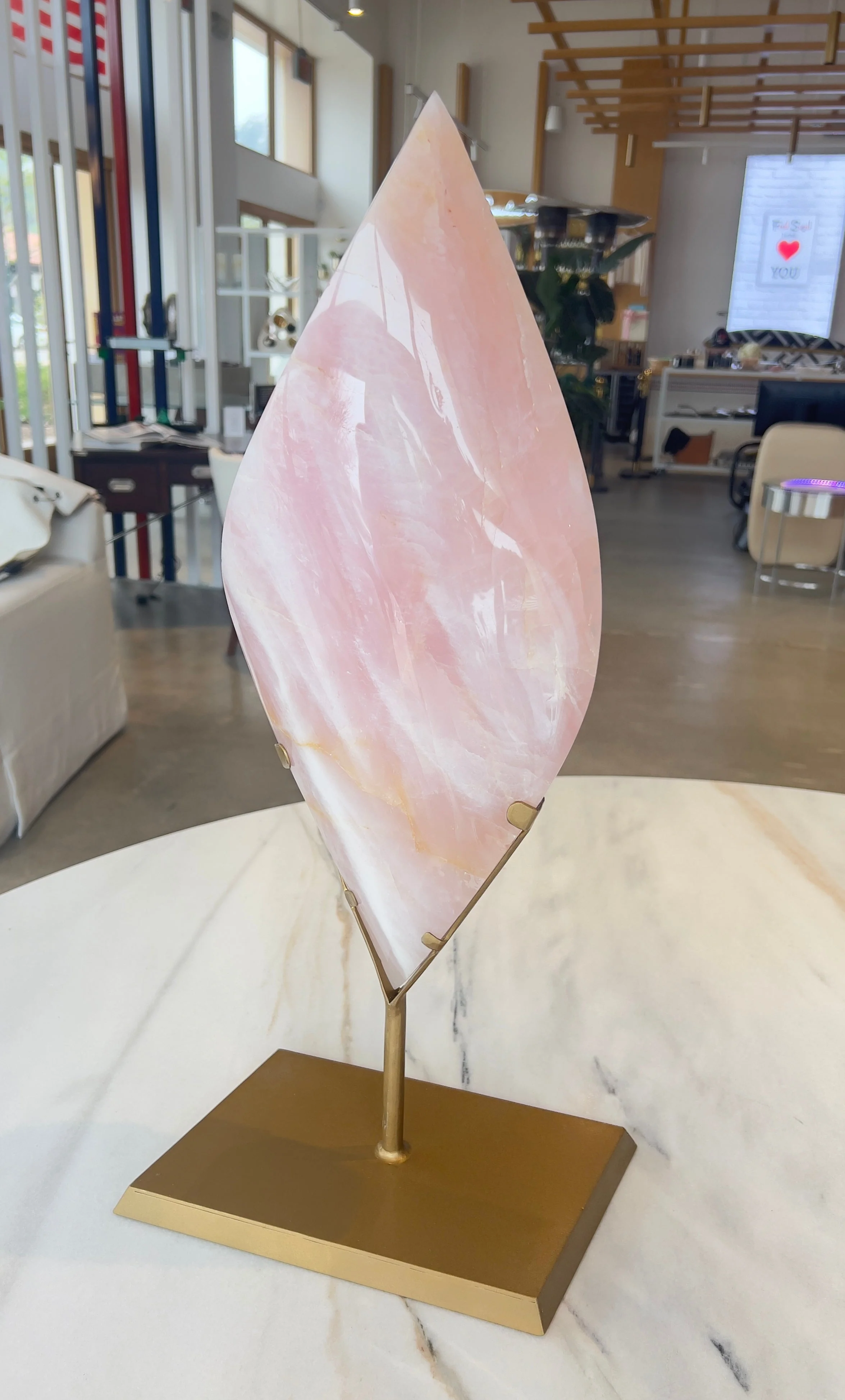 Double Pointed Rose Quartz Flame - Image 4