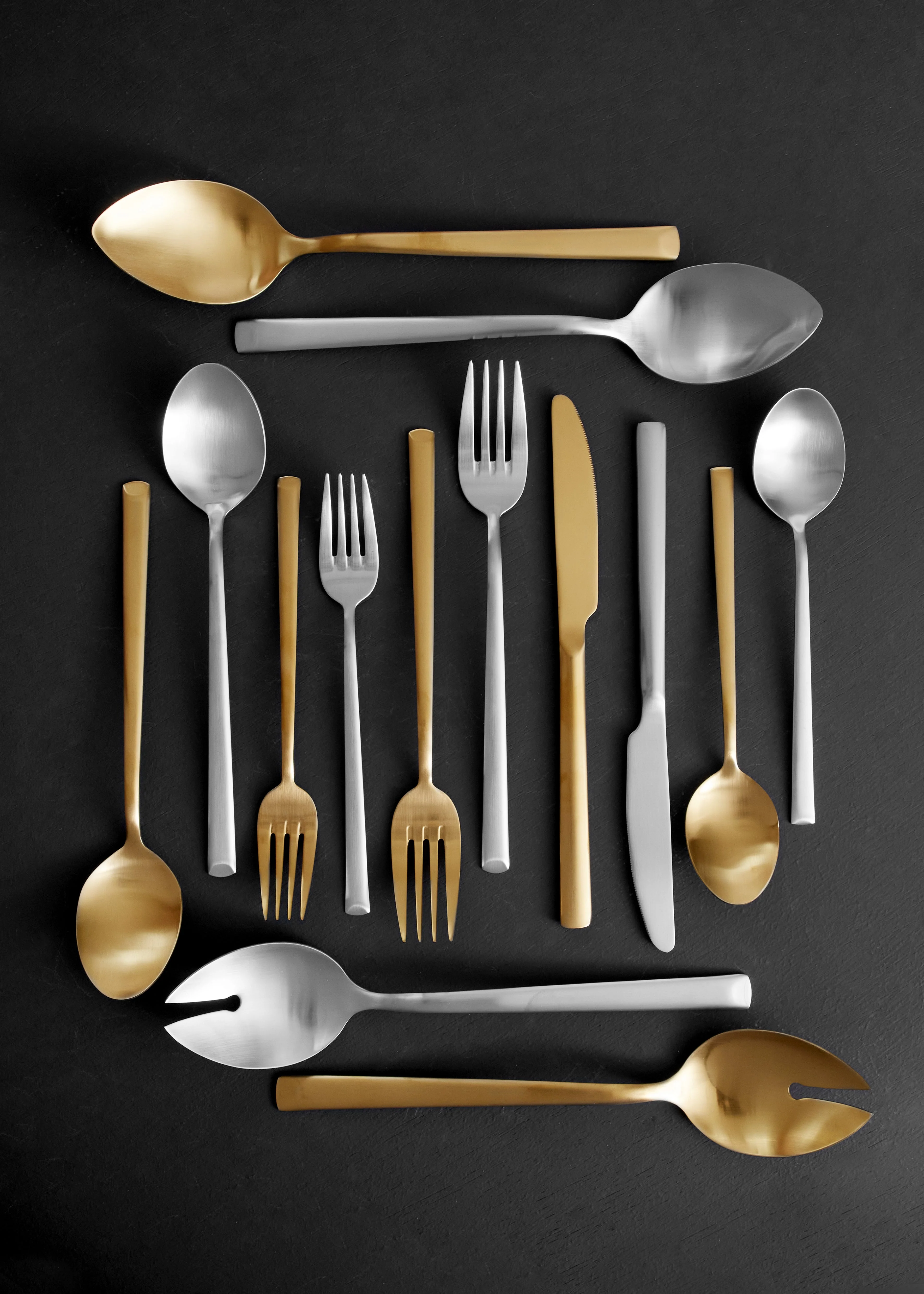 Ellsworth 2-Piece Serving Spoon Set in Matte Gold - Image 3