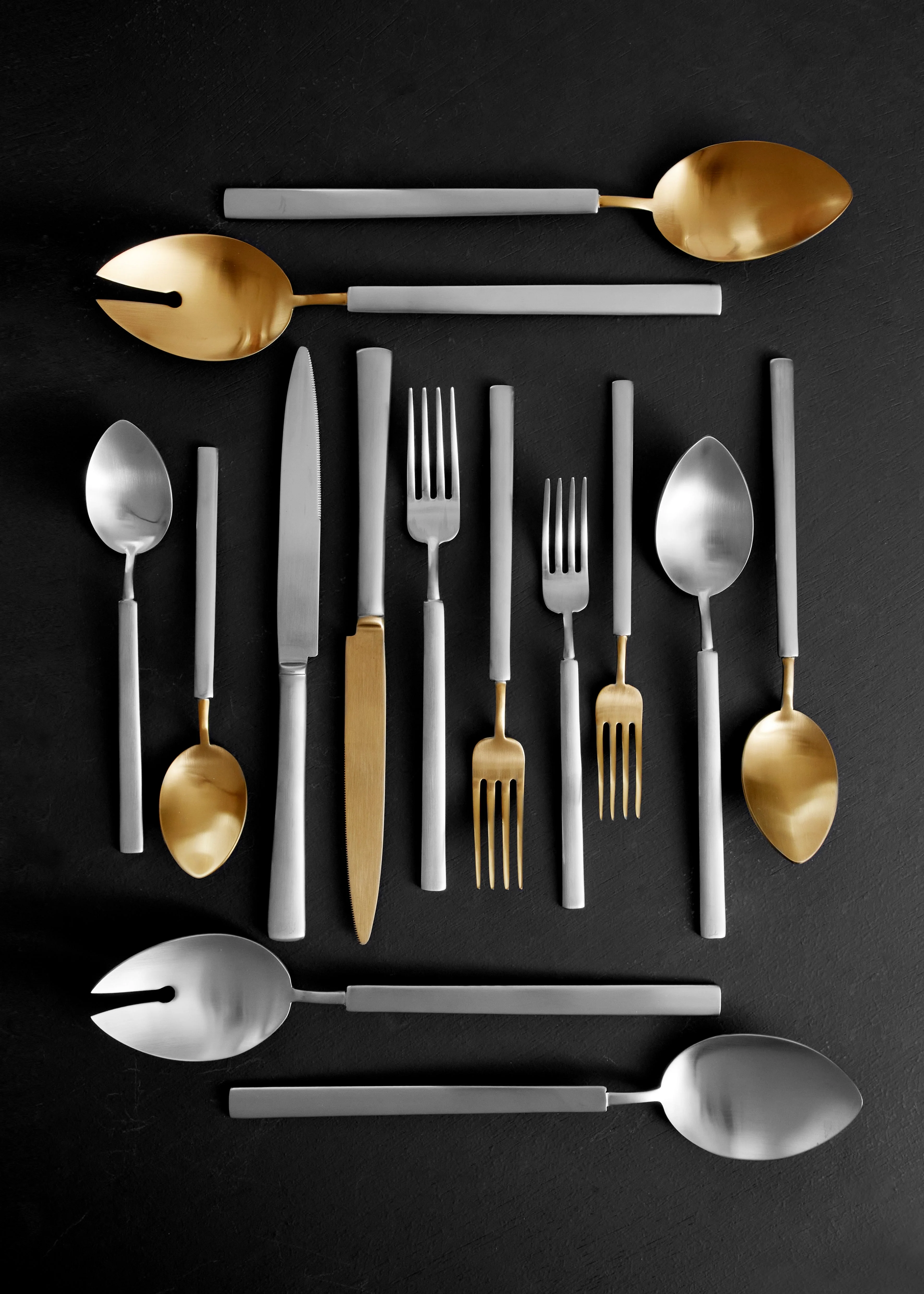 Hvar 2-Piece Salad Server Set in Brushed Stainless Steel - Image 3
