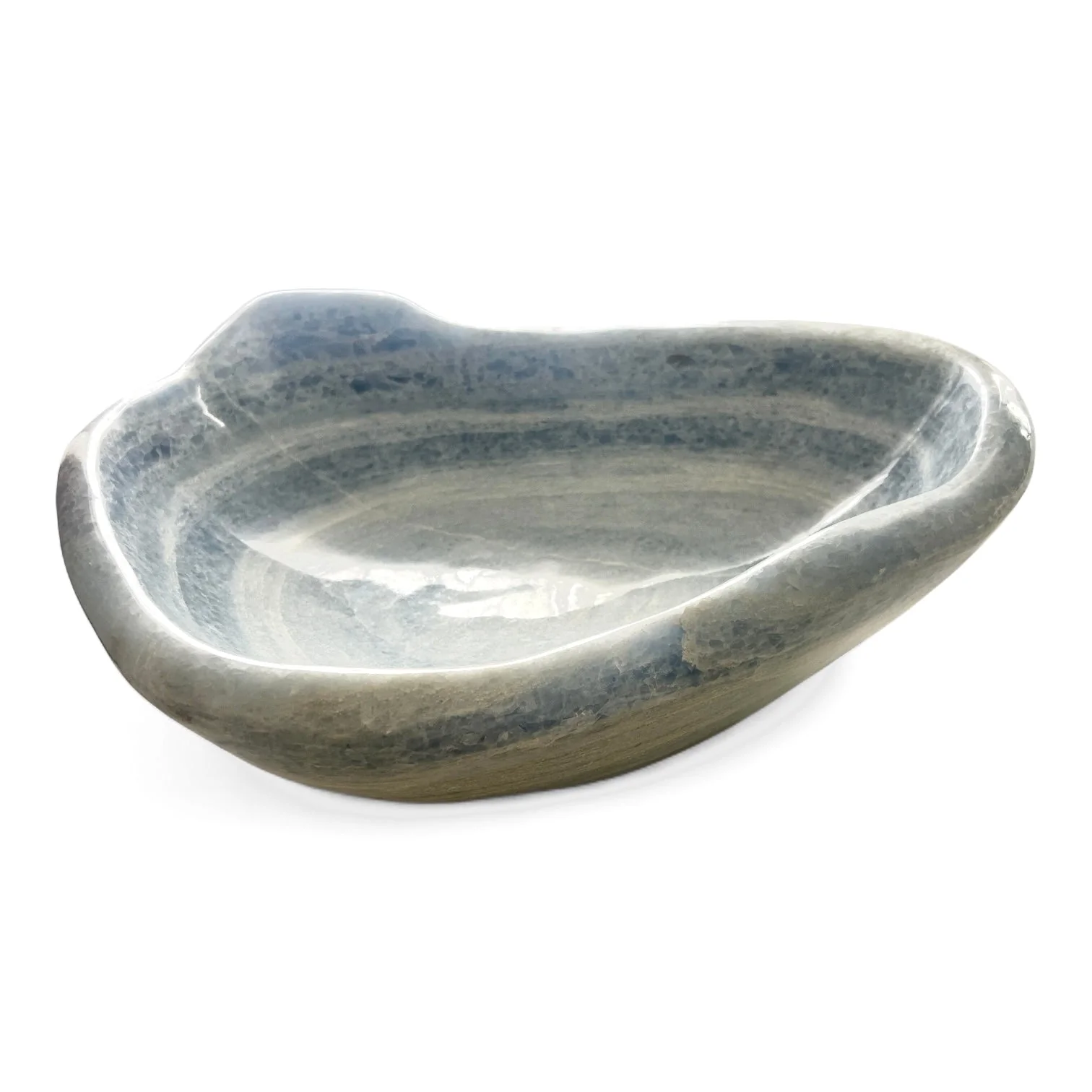 Large Blue Calcite Bowl - Image 2