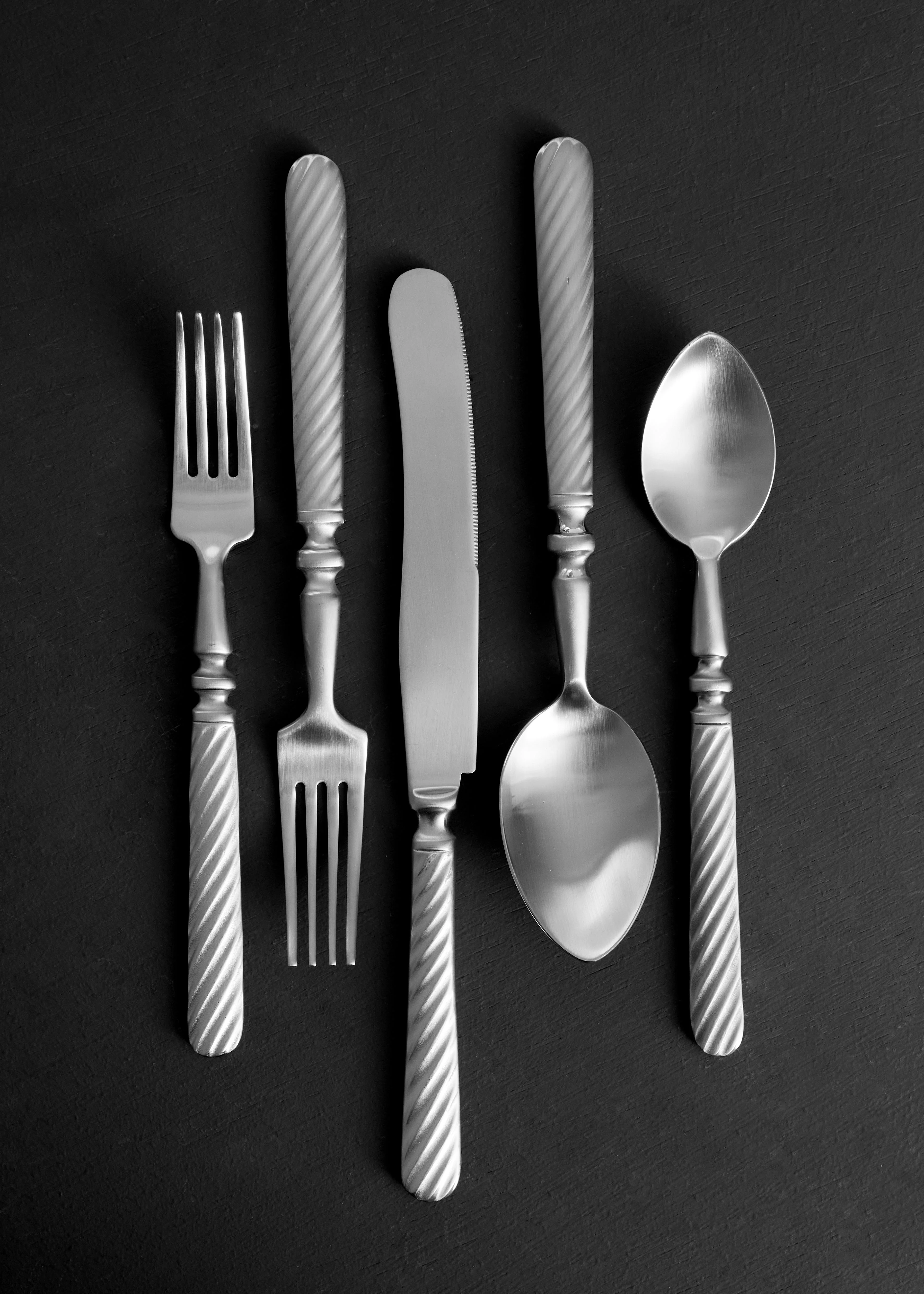 Marcigny 5-Piece Cutlery Set in Brushed Stainless Steel - Image 2