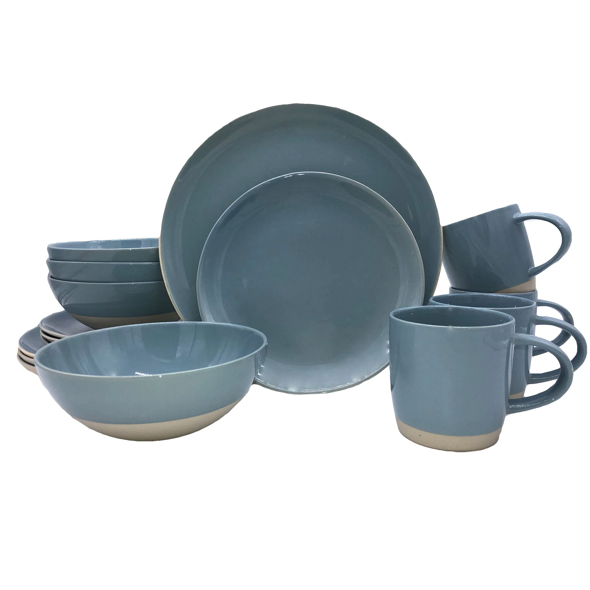 Shell Bisque 16-piece place setting - Blue