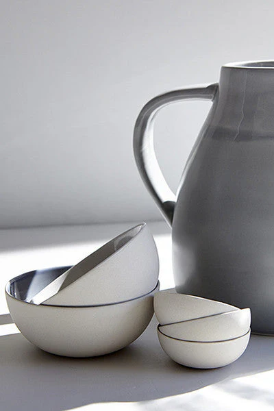 Shell Bisque Small Bowl Grey - Set of 4 - Image 3