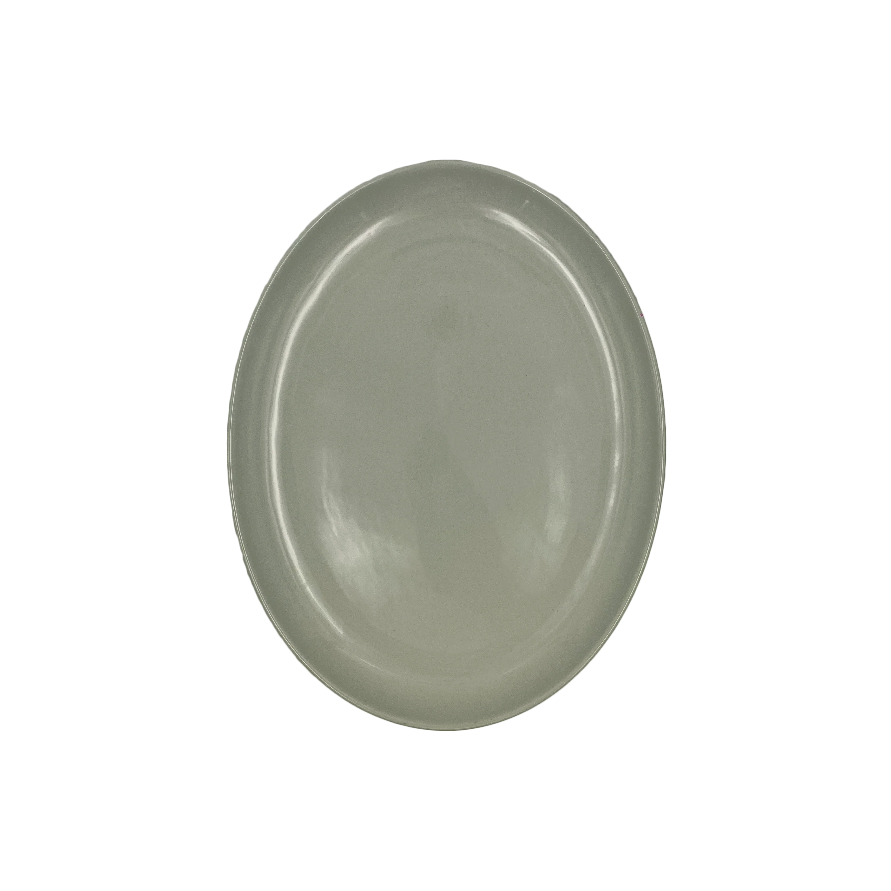 Shell Bisque Extra Large Oval Plate- Grey- Set of 2