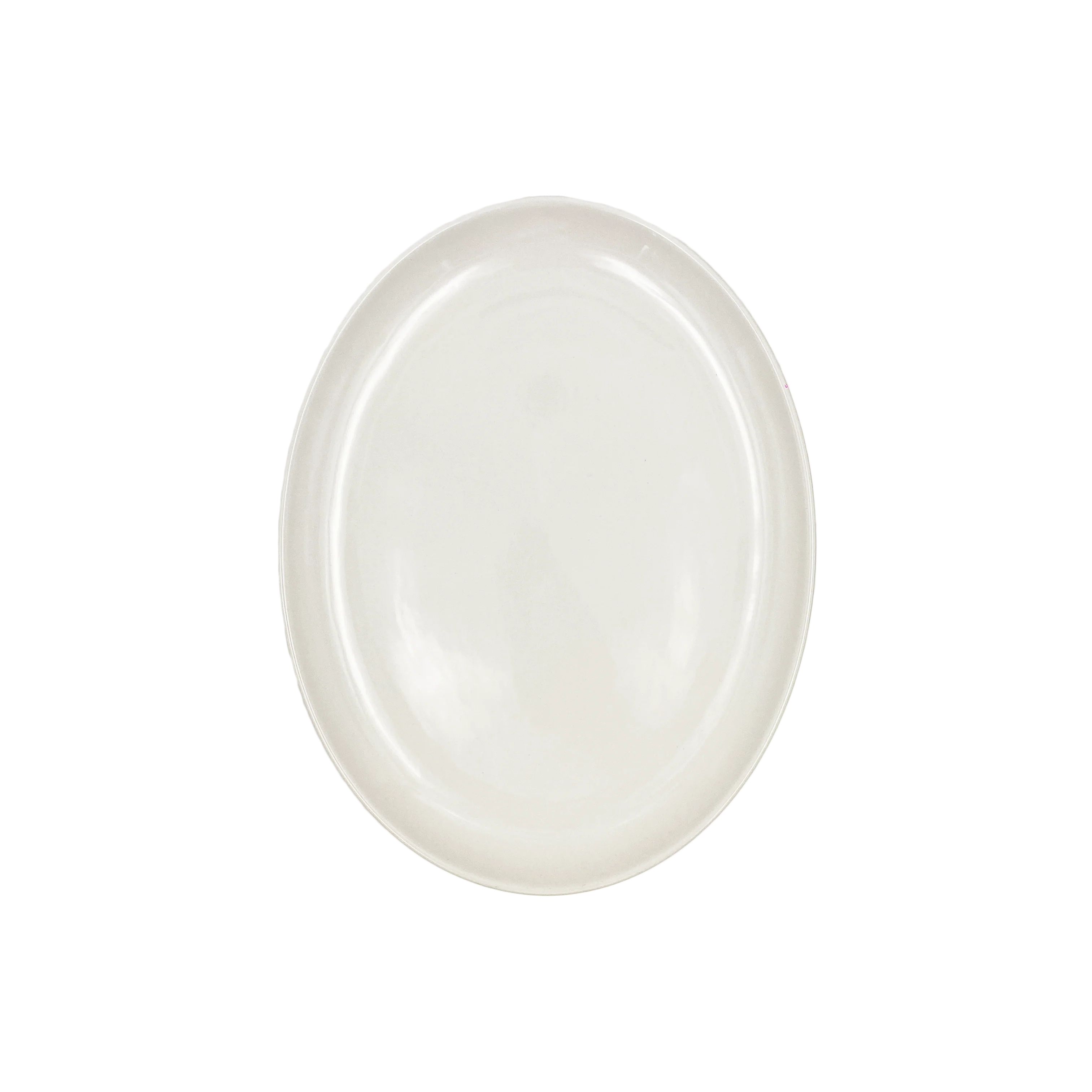 Shell Bisque Extra Large Oval Plate- White- Set of 2