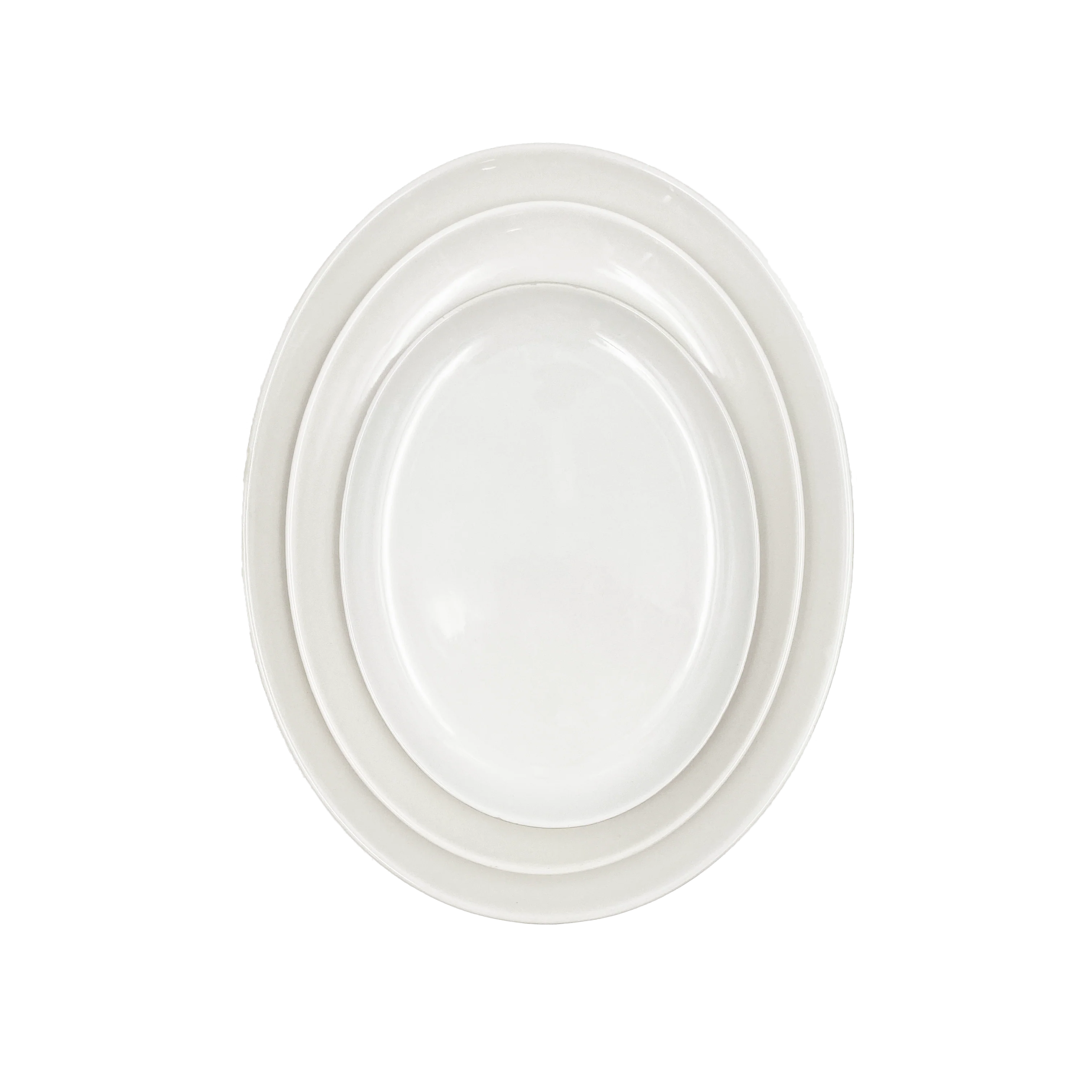 Shell Bisque Extra Large Oval Plate- White- Set of 2 - Image 2
