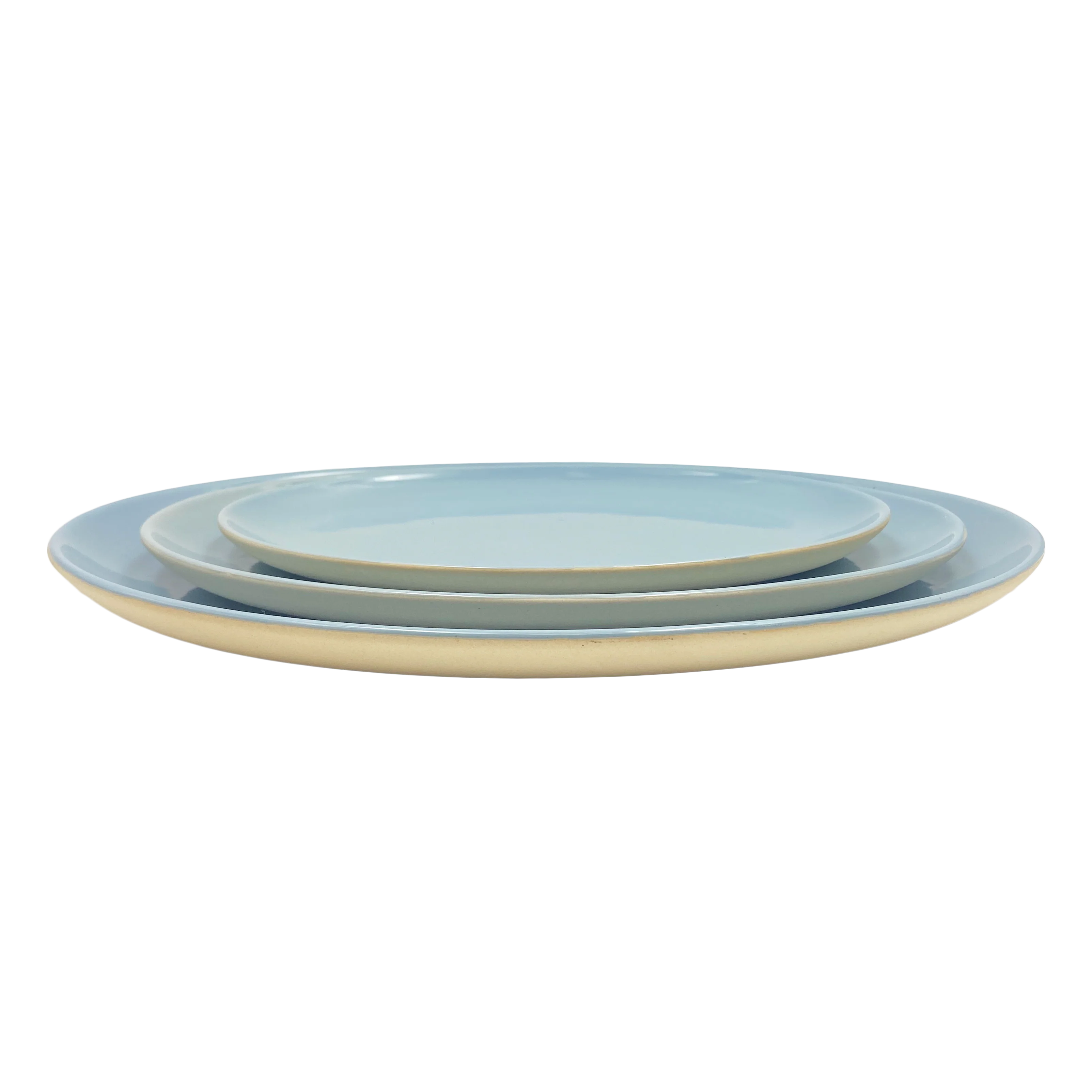 Shell Bisque Medium Oval Plate- Blue - Set of 4 - Image 3