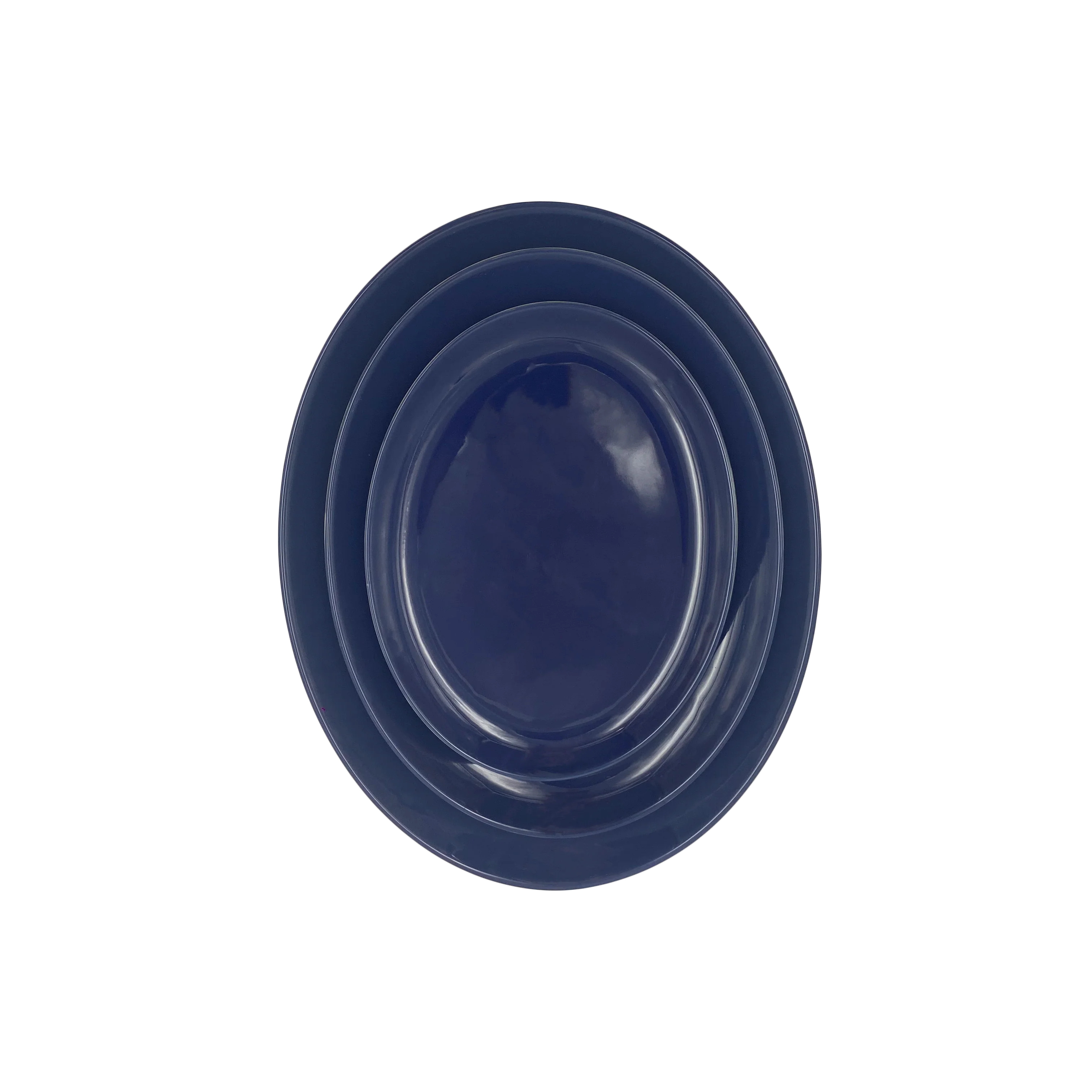 Shell Bisque Medium Oval Plate- Indigo- Set of 4 - Image 2