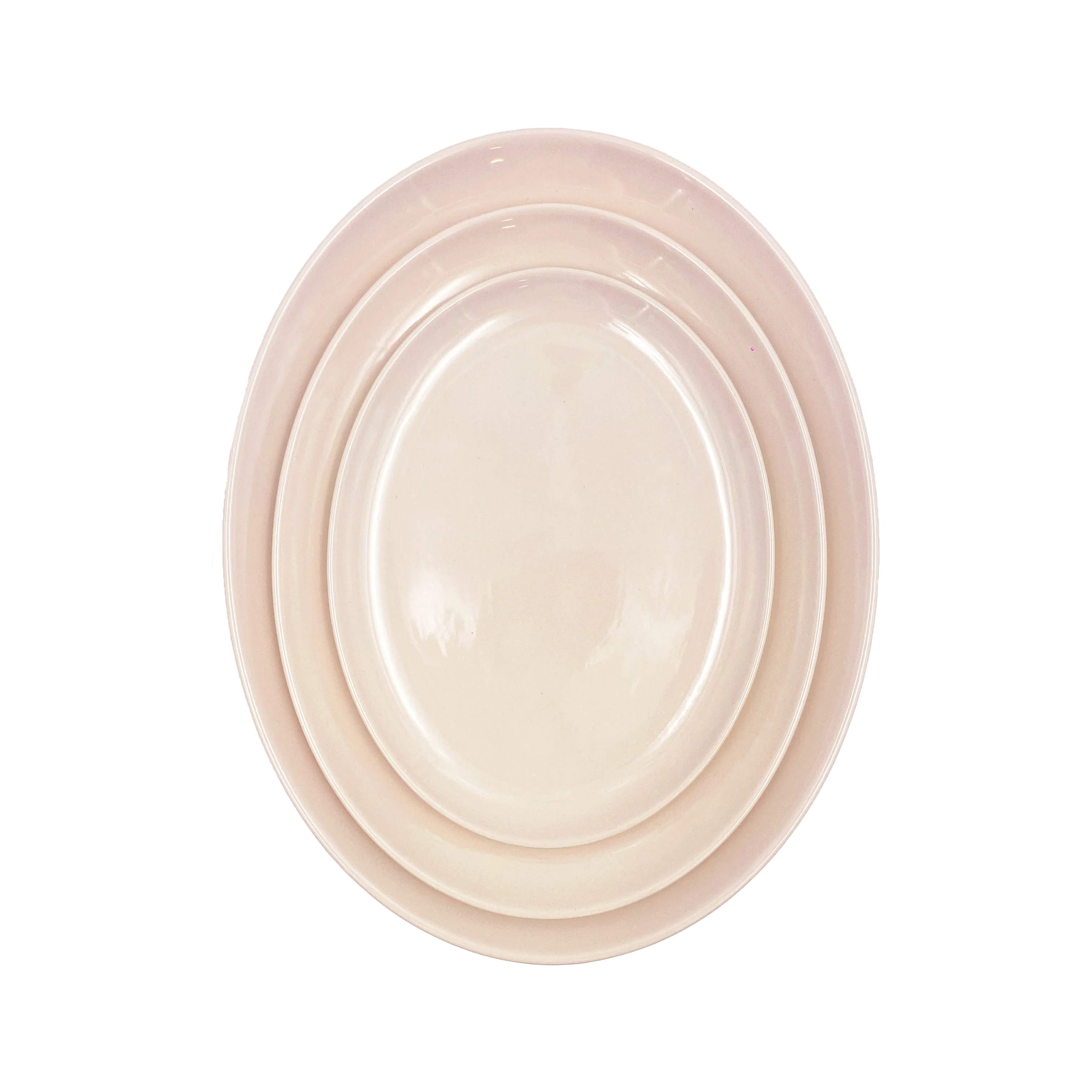 Shell Bisque Medium Oval Plate- Soft Pink- Set of 4 - Image 2