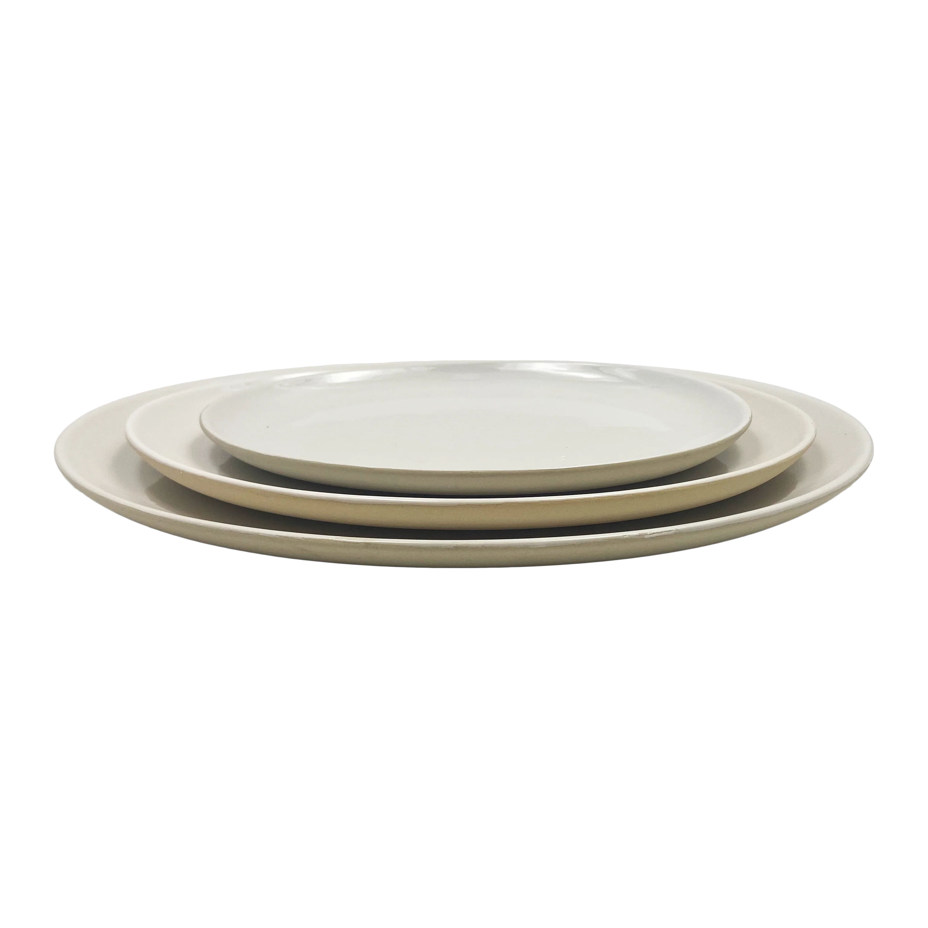 Shell Bisque Medium Oval Plate- White- Set of 4 - Image 3
