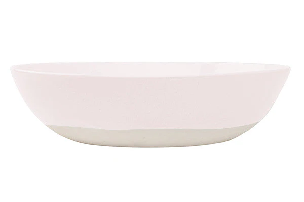 Shell Bisque Round Serving Bowl Soft Pink