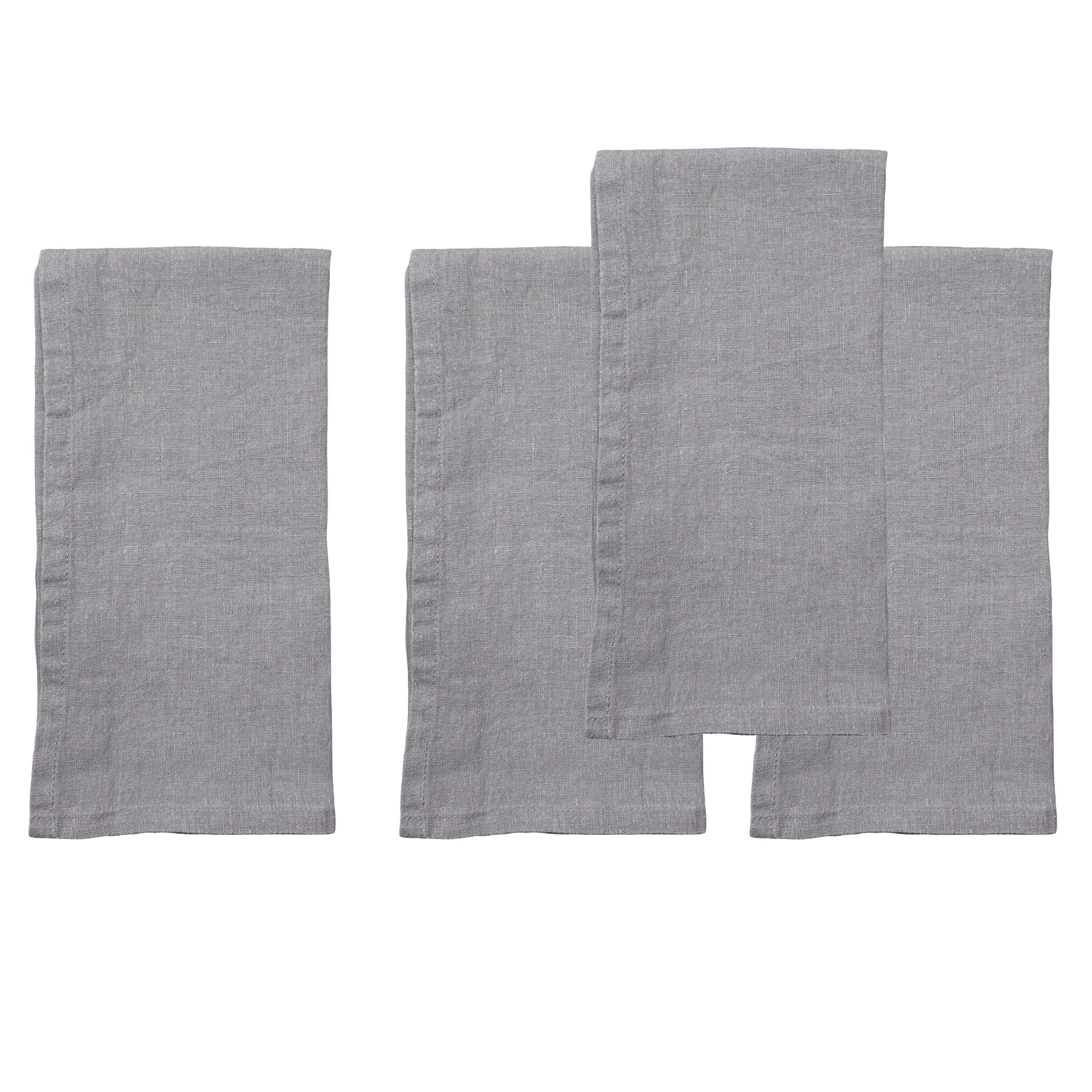 Stone Washed Charcoal Linen Napkin - Set of 4 - Image 5