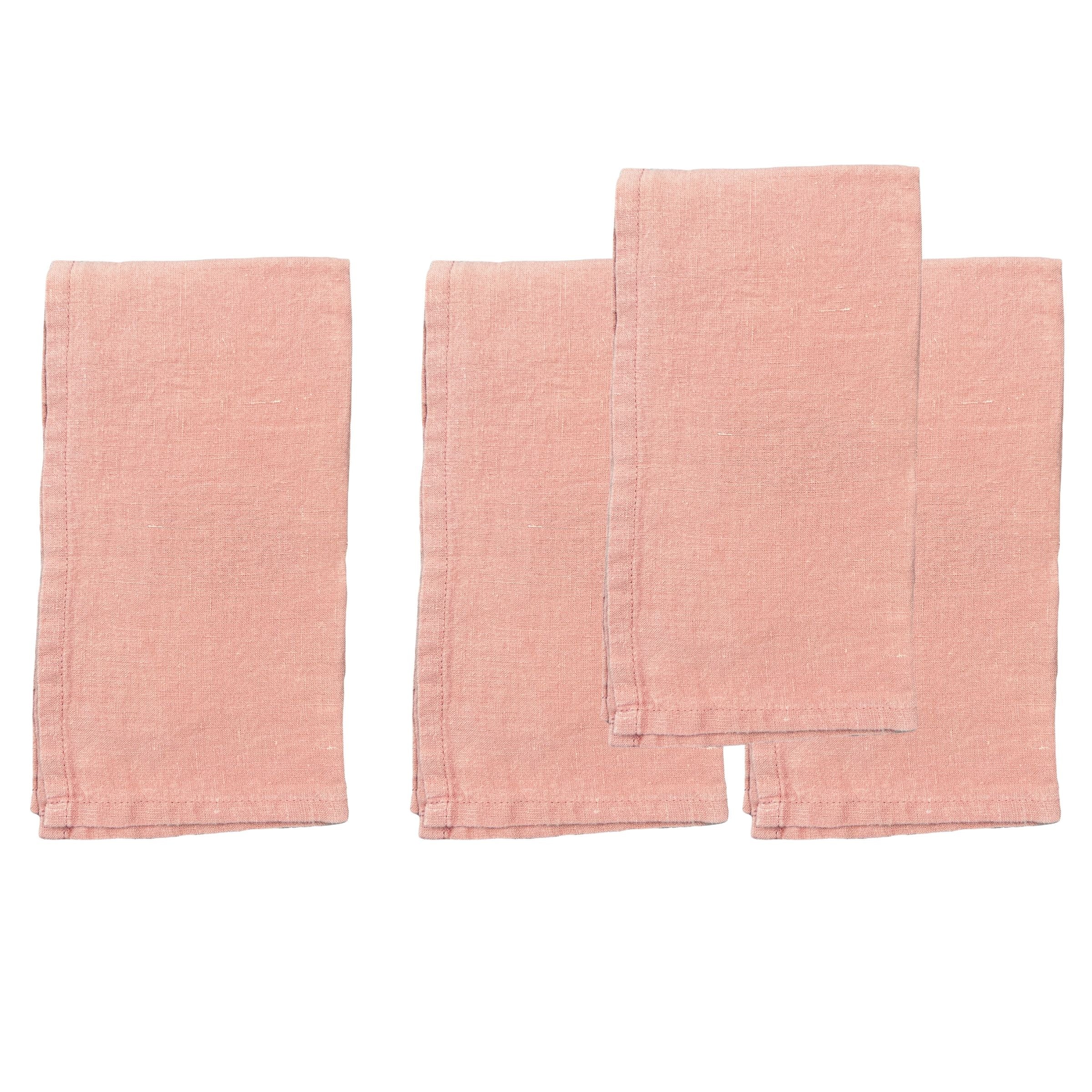 Stone Washed Clay Linen Napkin - Set of 4 - Image 4