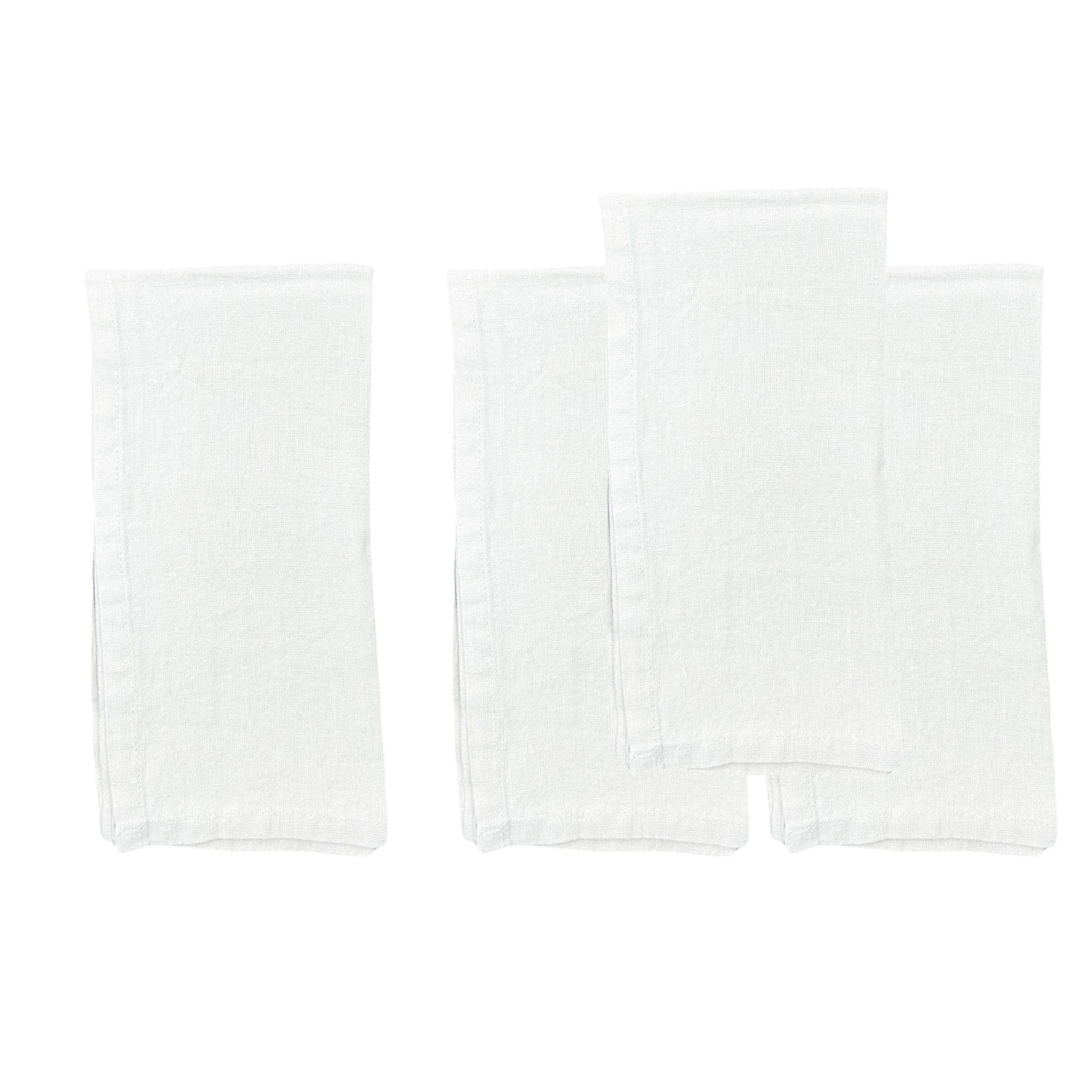 Stone Washed White Linen Napkin - Set of 4 - Image 3