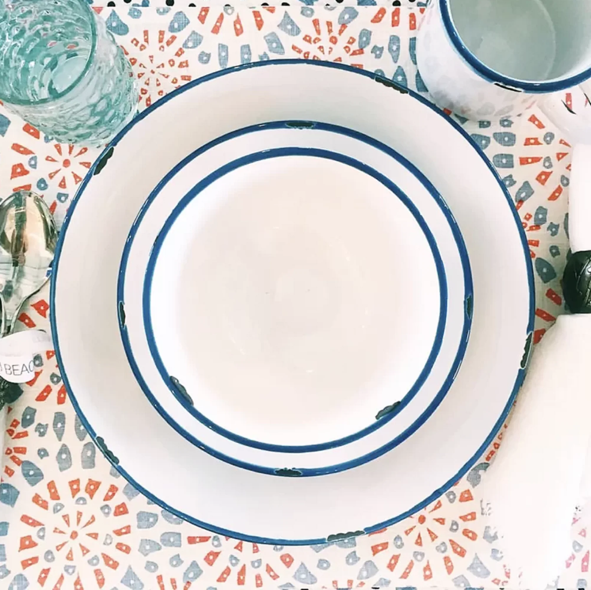 Tinware Dinner Plate in White - Set of 4 - Image 6