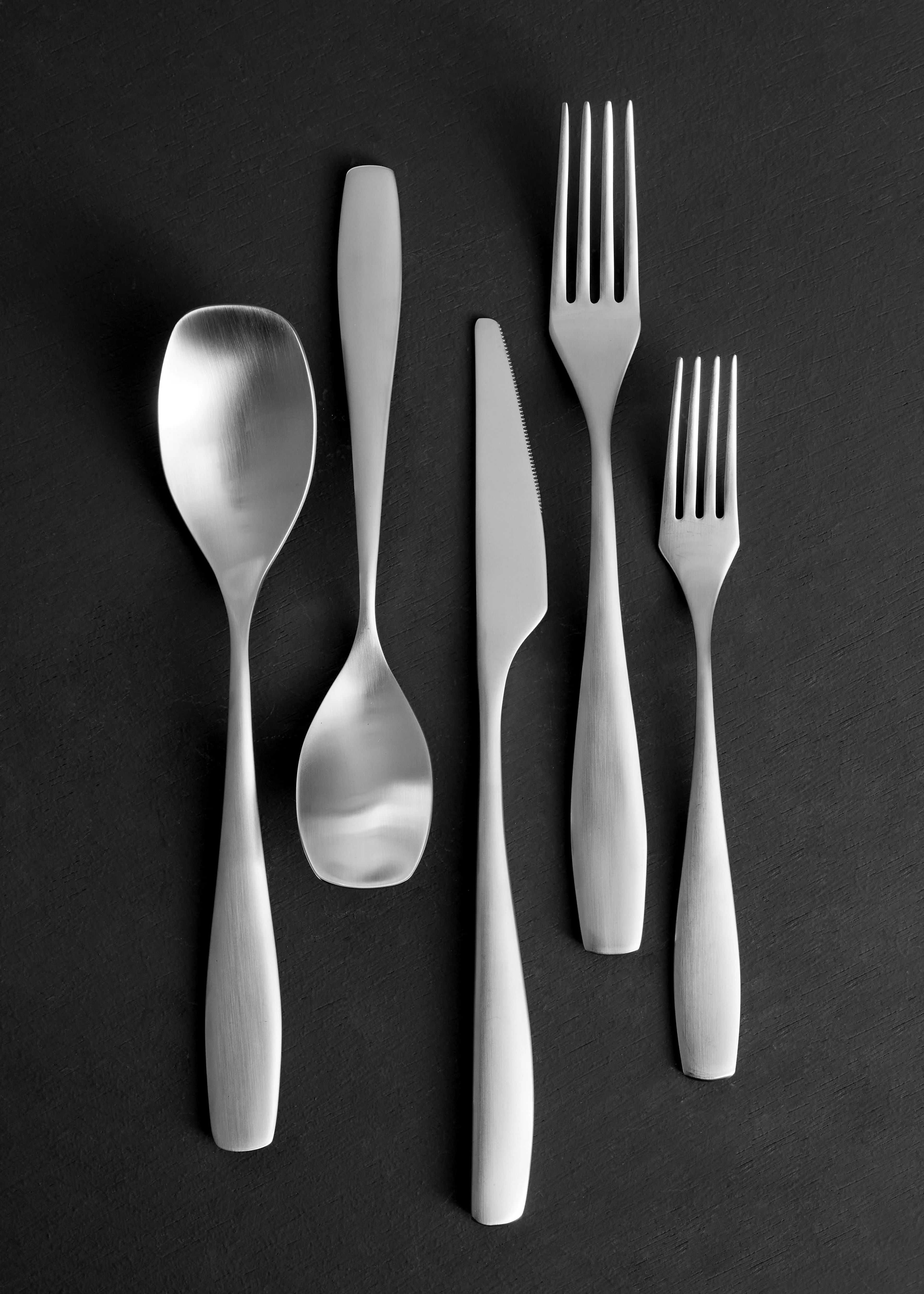 Voss 5-Piece Cutlery Set in Brushed Stainless Steel - Image 2