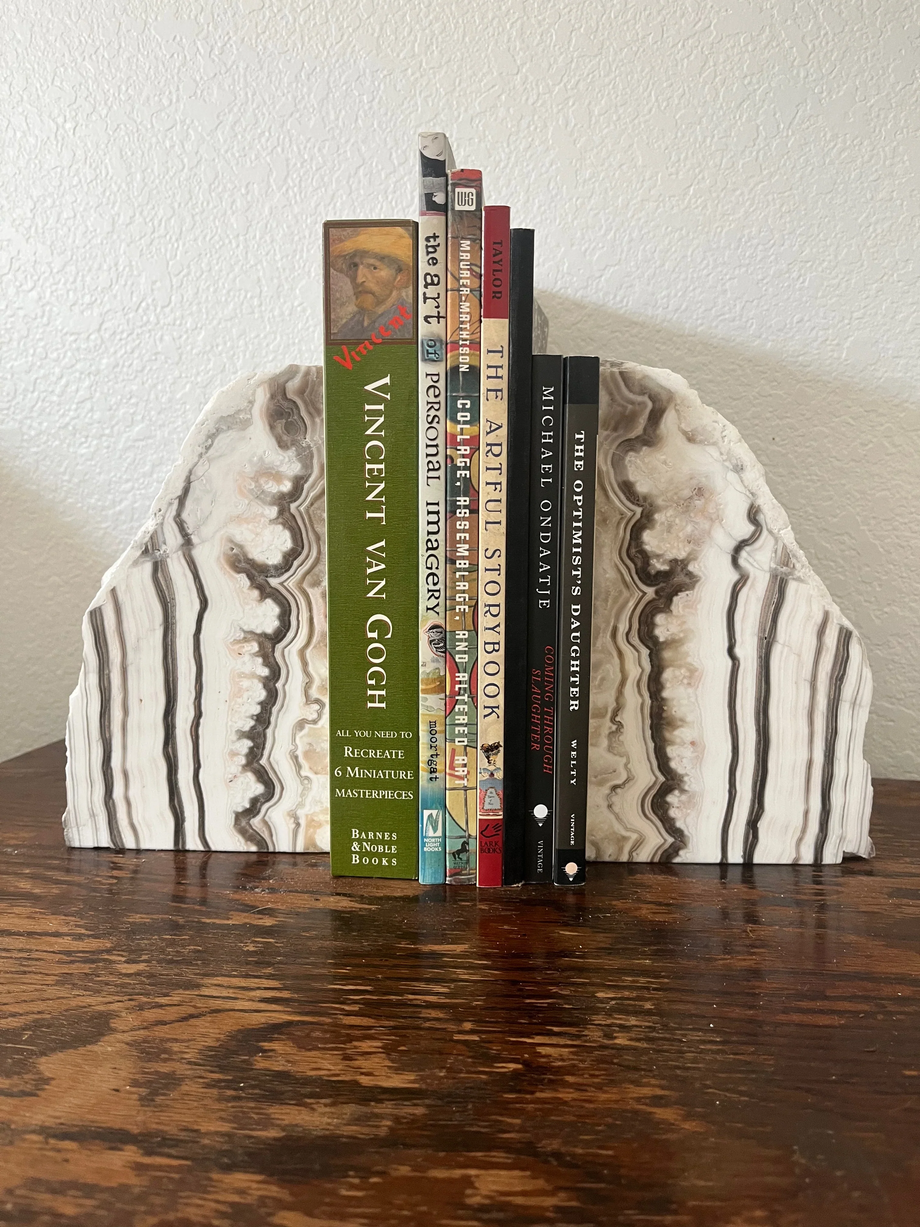 White Phantom Zebra Calcite Bookends - Image 2